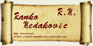 Ranko Medaković vizit kartica